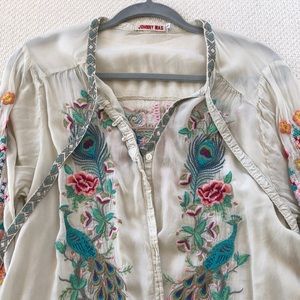 Johnny Was brand new long shirt. 100% rayon